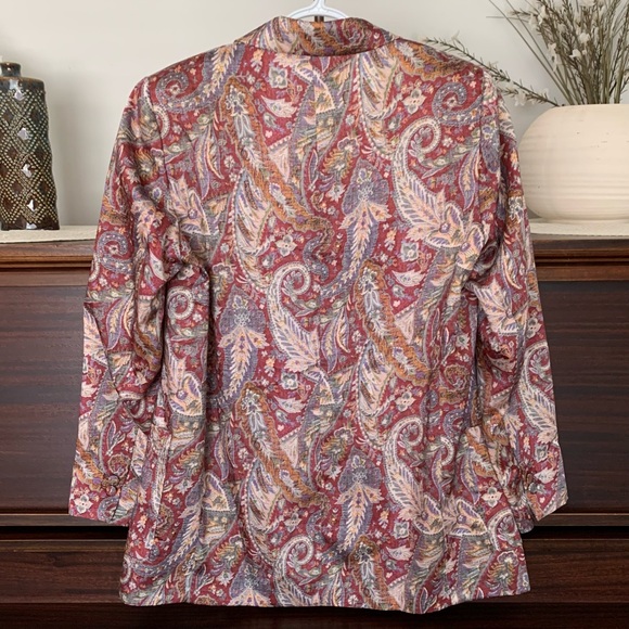 Zara Women's Open Front Paisley Print Blazer, Size Large - Picture 9 of 14